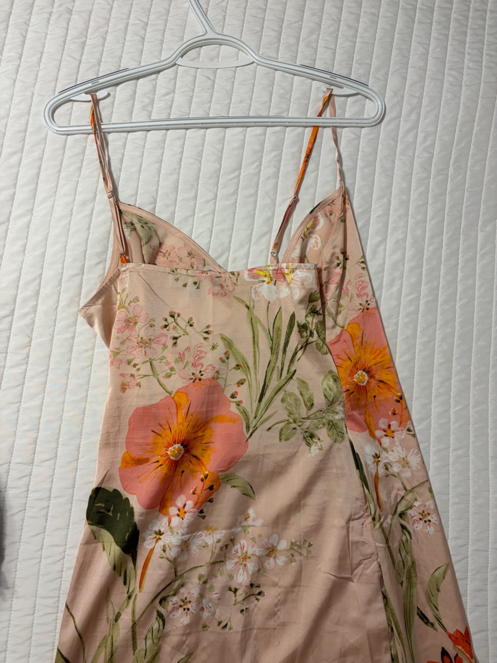 Lulu's Remarkable Entrance Pink Floral Print Satin Midi Dress - Picture 6 of 6